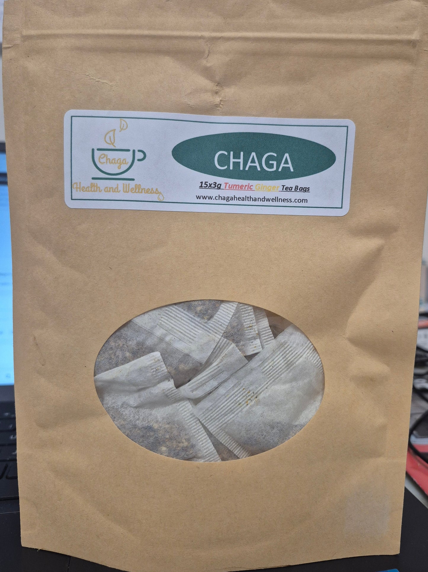 Tumeric Ginger w/ Black Pepper Chaga Tea 15 x 3g