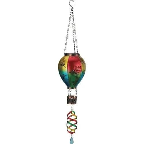 solar hot air balloon Hummingbird spinner Happy Buddha
