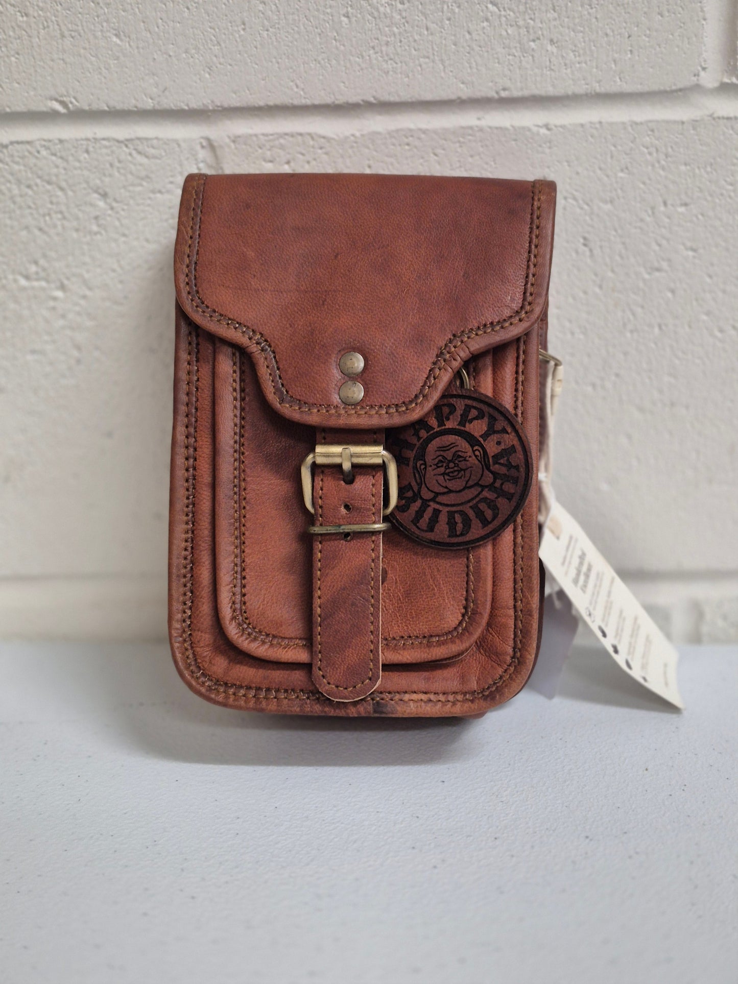 Tall Satchel Round Half Flap Happy Buddha