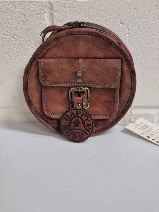 Circle Crossbody/Belt Satchel Happy Buddha