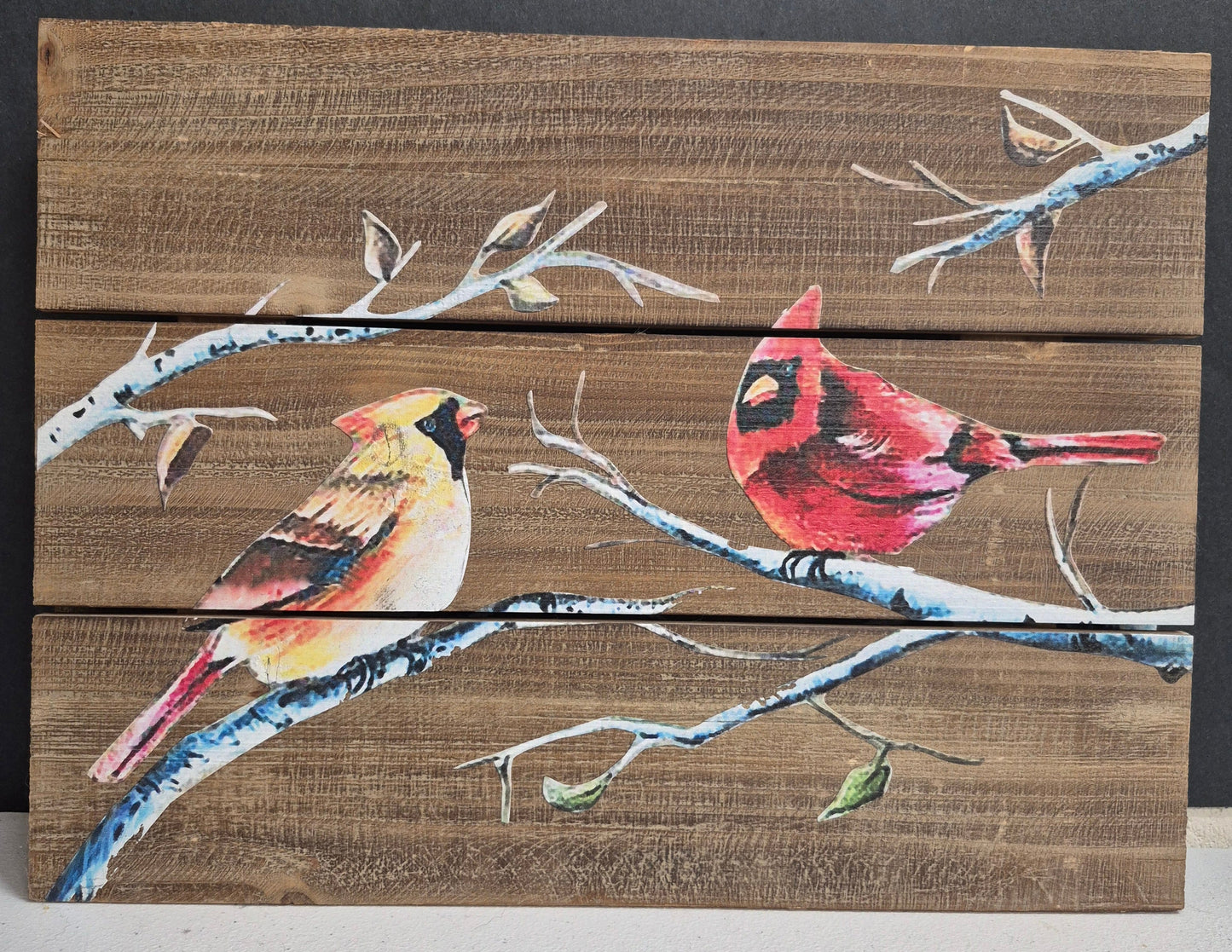 Cardinals wood wall decor Happy Buddha