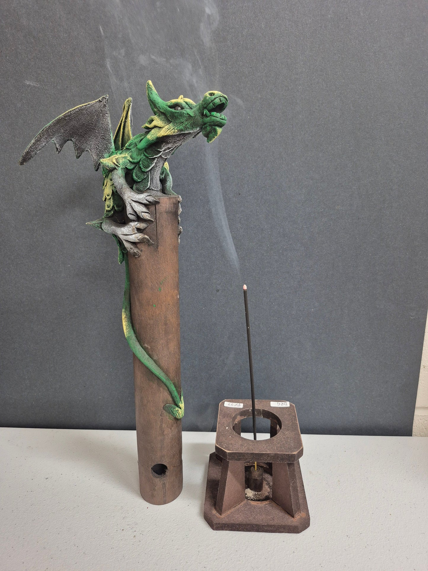 dragon tower incense holder Happy Buddha