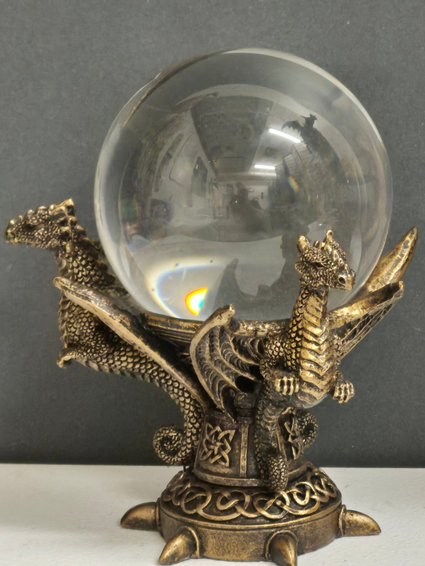 Dragon Gazing Ball/ Crystal Ball Happy Buddha