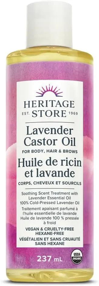 Heritage Store Lavender Castor Oil 237 ml Happy Buddha