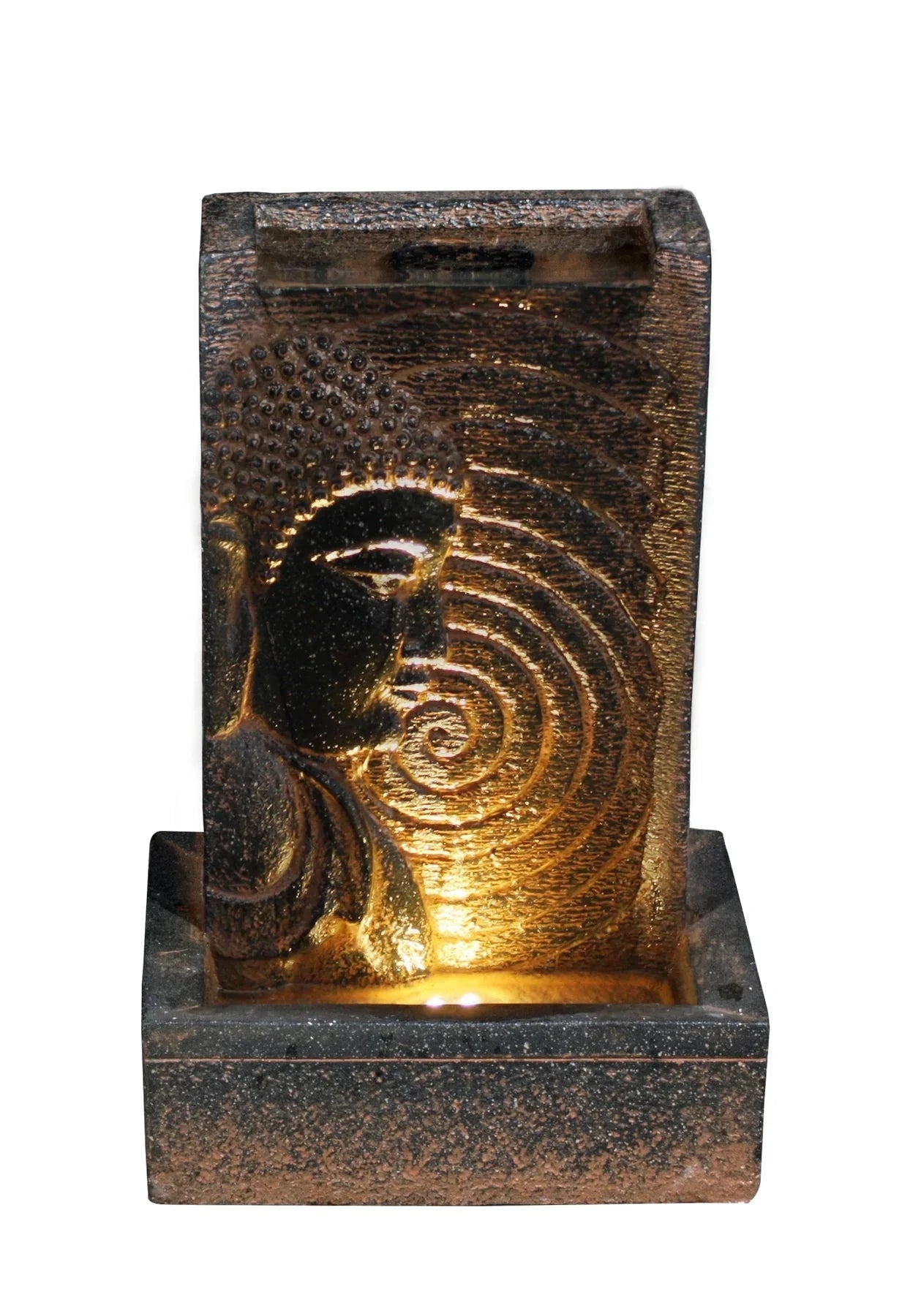 LED Fountain- Buddha and Spiral Happy Buddha