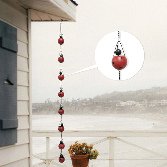 Lady Bug Rain Chime Happy Buddha
