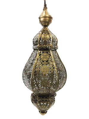 Moroccan Style Hanging Lantern Brass