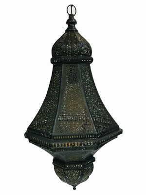 Black Moroccan Style Hanging Lantern Happy Buddha