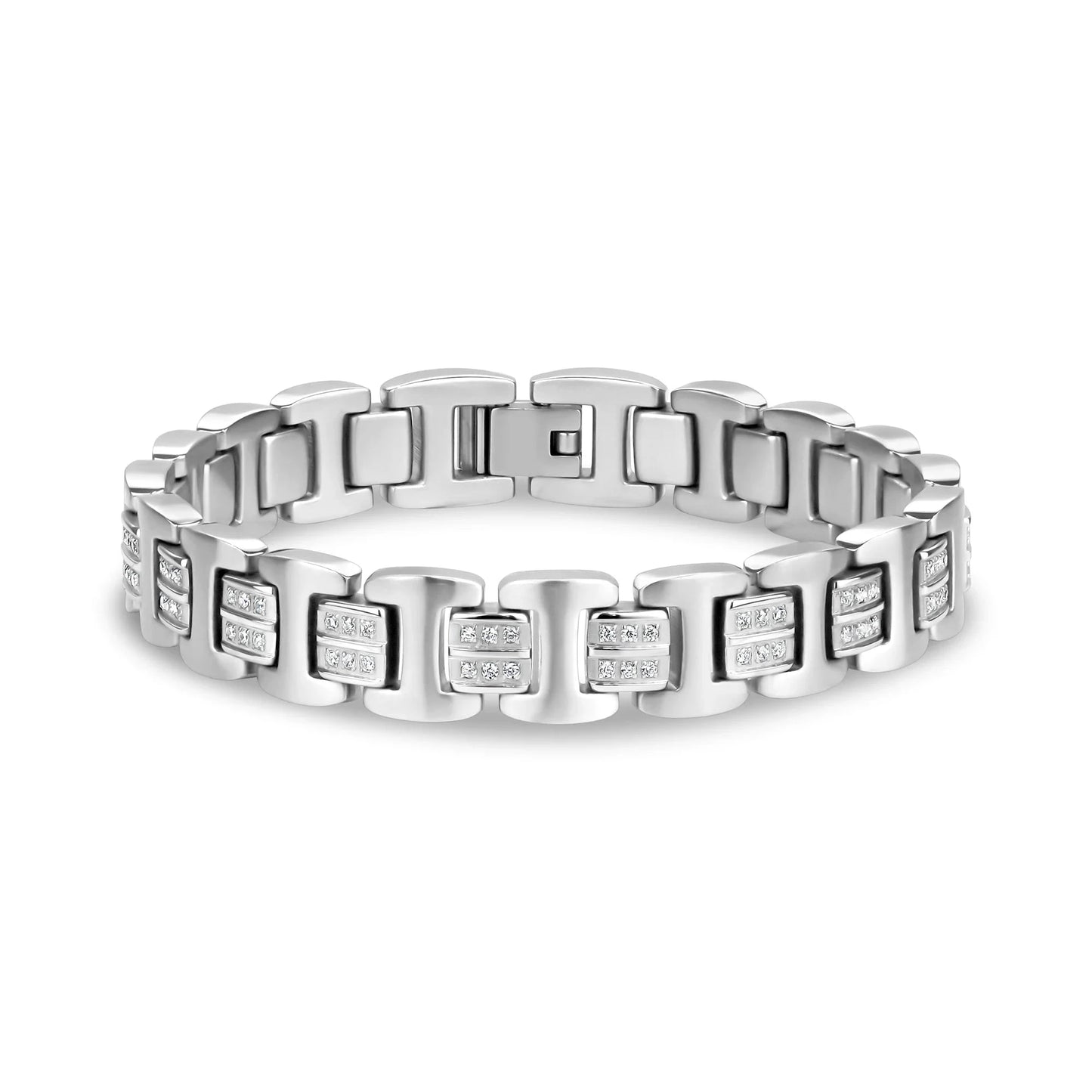 11mm AAA C.Z Stone Setting Bracelet 8in Happy Buddha