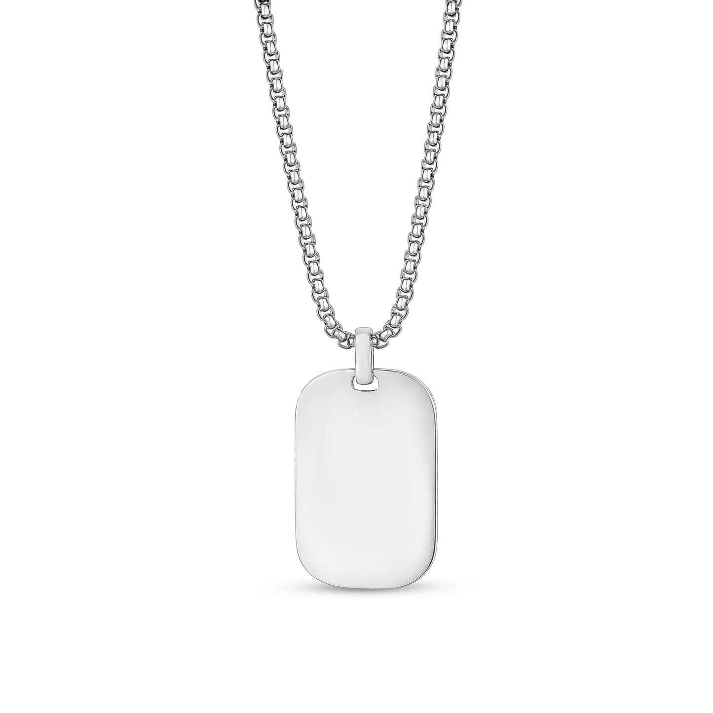 Modern Shiny Steel Dog Tag 22in