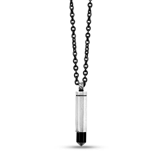 Black Bullet Ashes Pendant W/Chain 24''