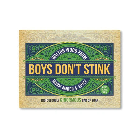 Walton Wood Farm Boys Don't Stink Warm Amber Spice Bar Soap 300g Happy Buddha