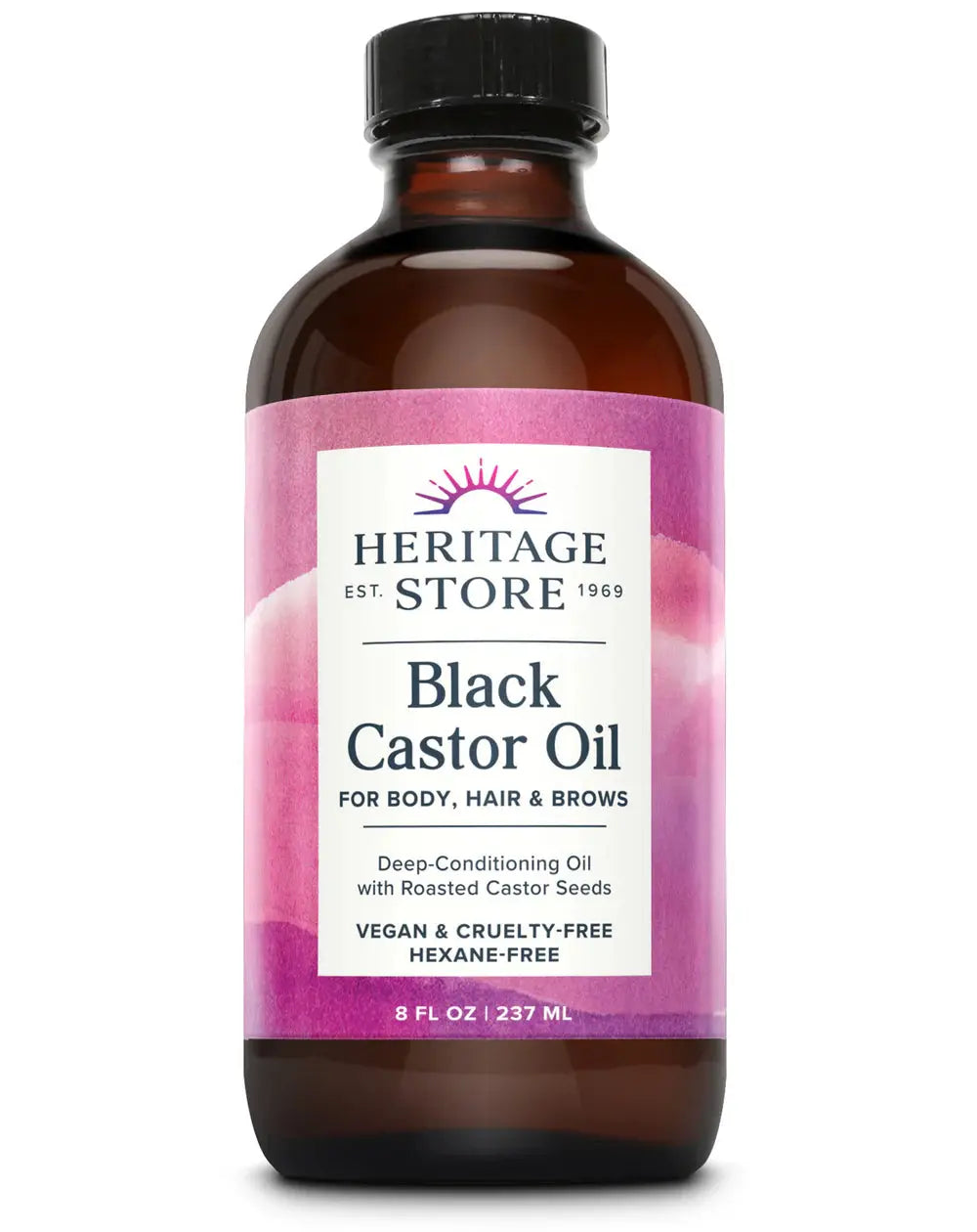 Heritage store Black Castor Oil 237 ml Happy Buddha