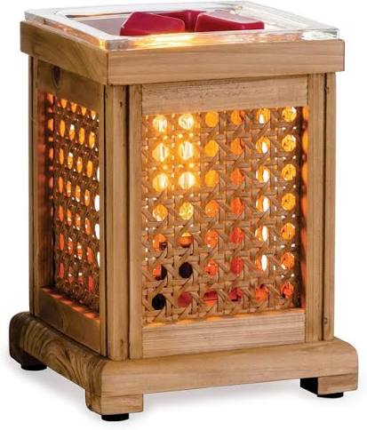 Vintage Bulb Illumination Fragrance Warmer- Wood And Cane