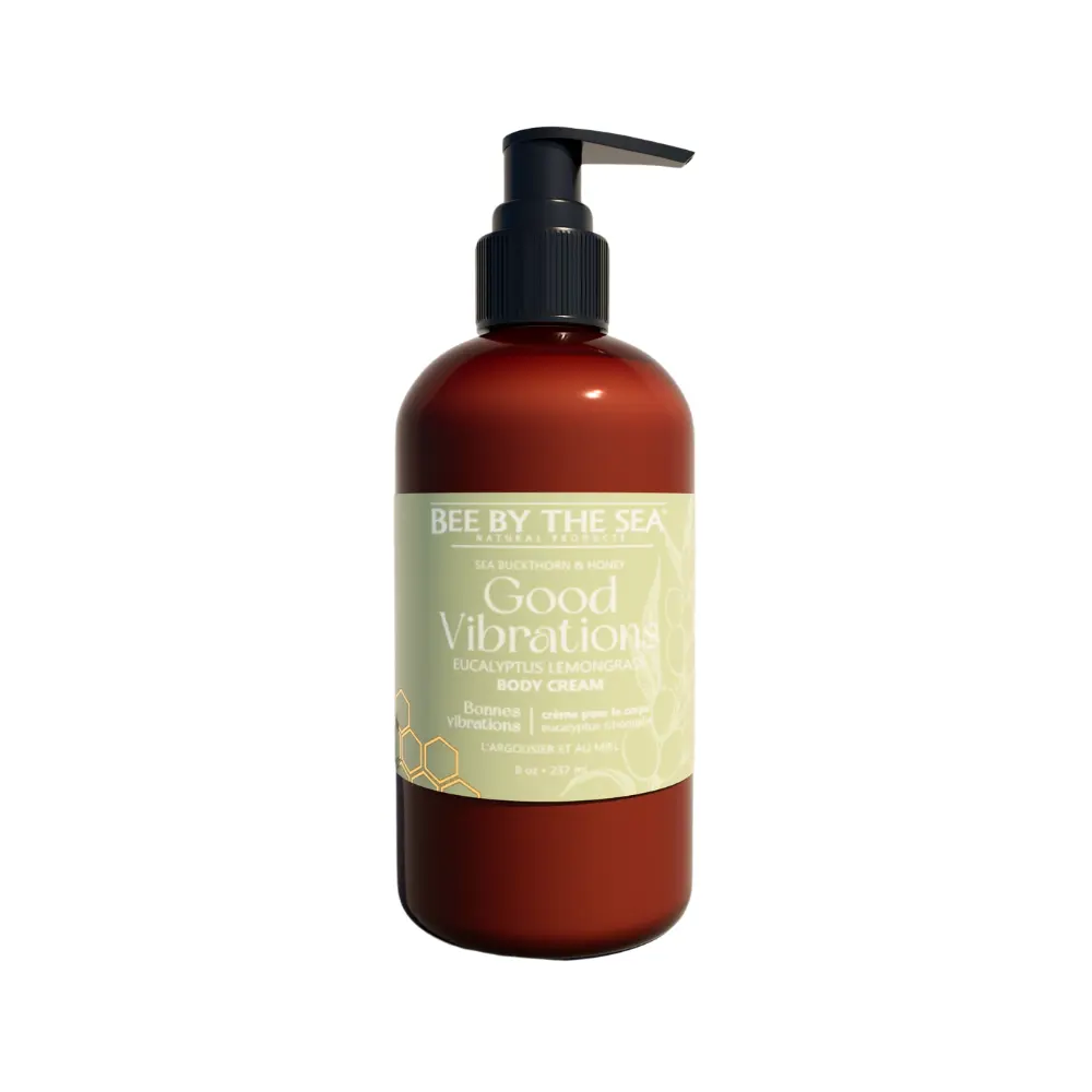 Bee by the Sea Good Vibrations Eucalyptus Lemongrass body cream 237 ml limited addition Happy Buddha