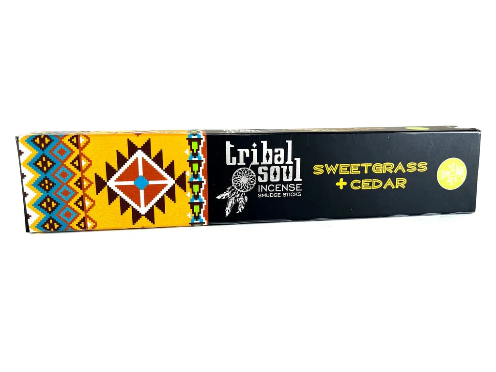 tribal soul sweetgrass and cedar incense smudge sticks 15g Happy Buddha