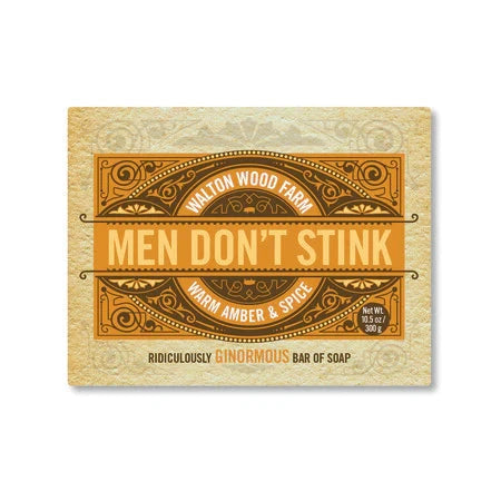 Walton Wood Farm Men Don't Stink Warm Amber and Spice Bar Soap 300g Happy Buddha