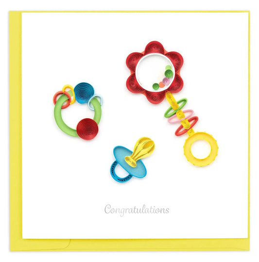 Quilled Baby Rattles Greeting Card Happy Buddha