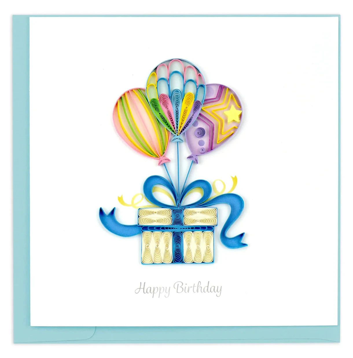 Quilled Balloon Surprise Birthday Card Happy Buddha