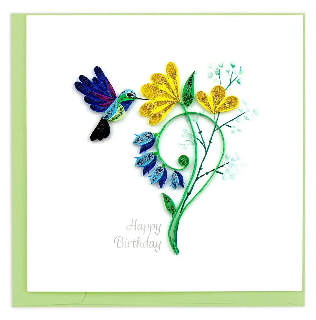 Quilled Birthday Hummingbird Greeting Card Happy Buddha