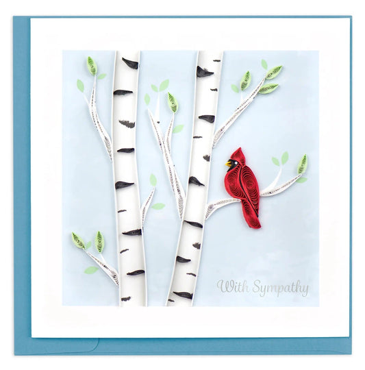 Quilled Cardinal Sympathy Card Happy Buddha