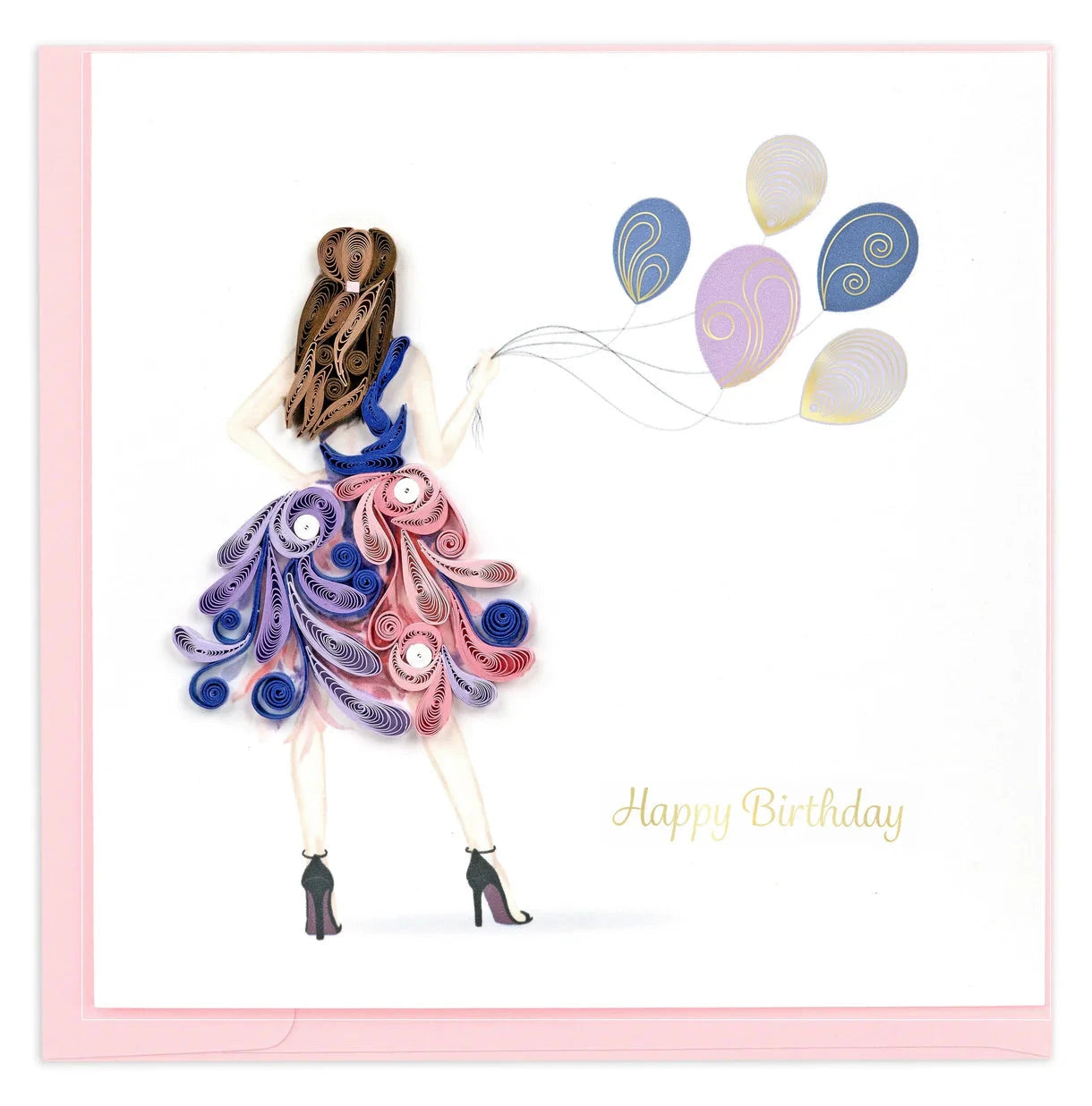 Quilled Fashion Birthday Girl Card Happy Buddha
