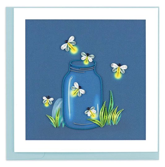 Quilled Fireflies Greeting Card Happy Buddha