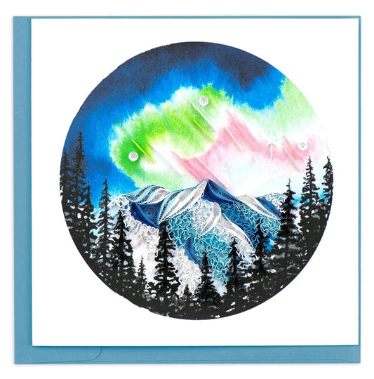Quilled Northern Lights Greeting Card Happy Buddha