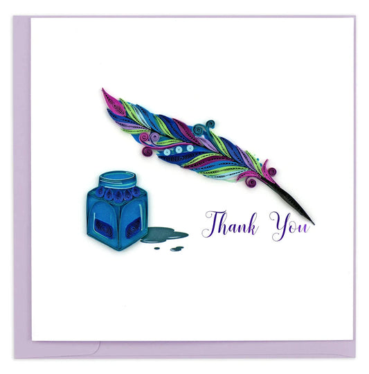 Quilled Quill & Ink Thank You Card Happy Buddha