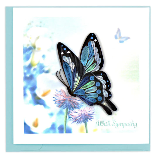 Quilled Sympathy Butterfly Greeting Card Happy Buddha