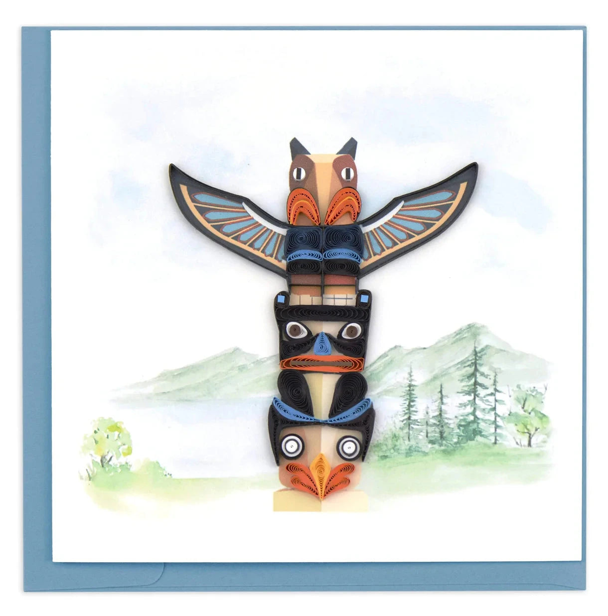 Quilled Totem Pole Greeting Card Happy Buddha