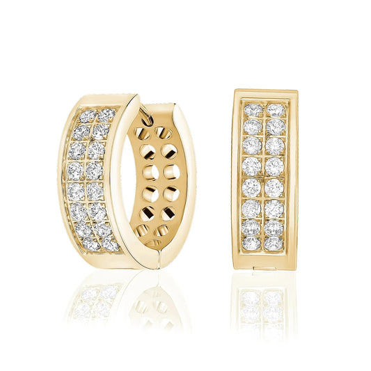 Stone Setting Gold Steel Earrings 7x20 Diameter Happy Buddha