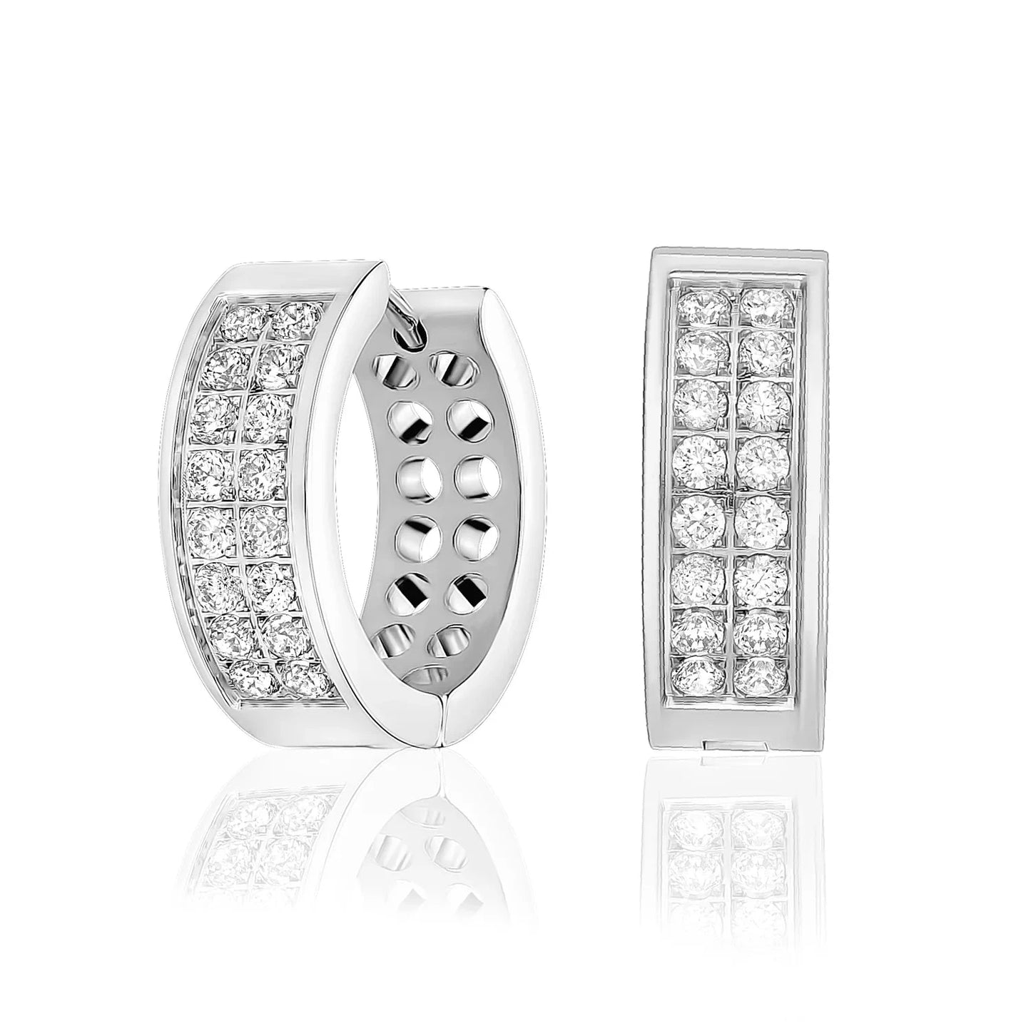 Stone Setting Steel Earrings 7x20 Diameter Happy Buddha