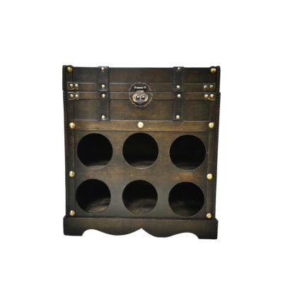 6 bottle wine rack with storage Happy Buddha