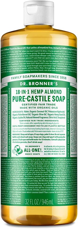 Dr Bronners 18-1 almond 946 ml pure source Happy Buddha