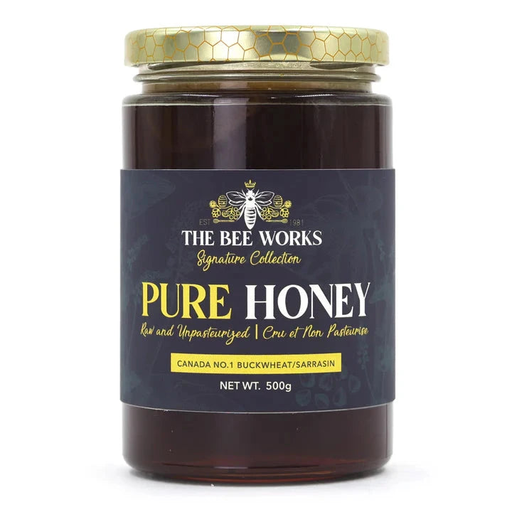 The Bee Works Buckwheat Raw Honey Happy Buddha