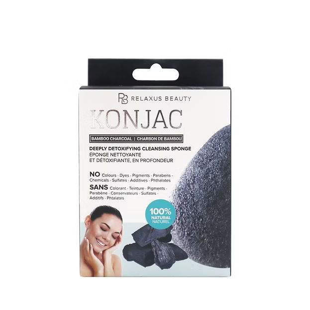 Konjac Deeply Detoxifying Cleansing Sponge - Bamboo Charcoal