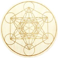 Metatron wooden crystal grid Happy Buddha