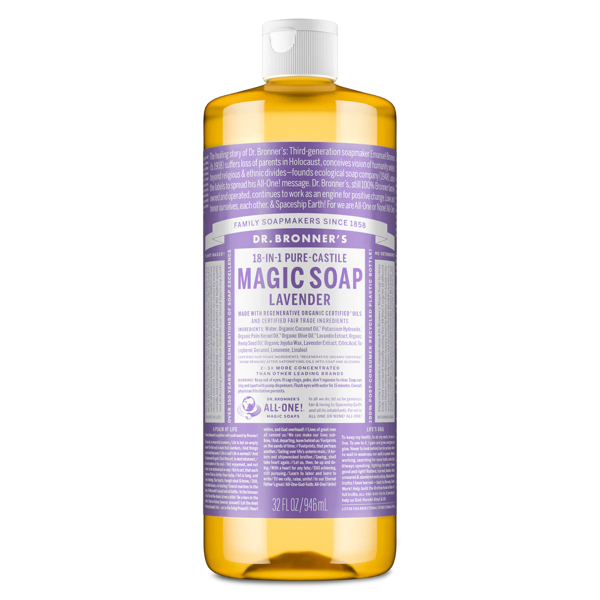 Dr. Bronners 18 in 1 Lavender Pure Castile Soap 946 ml
