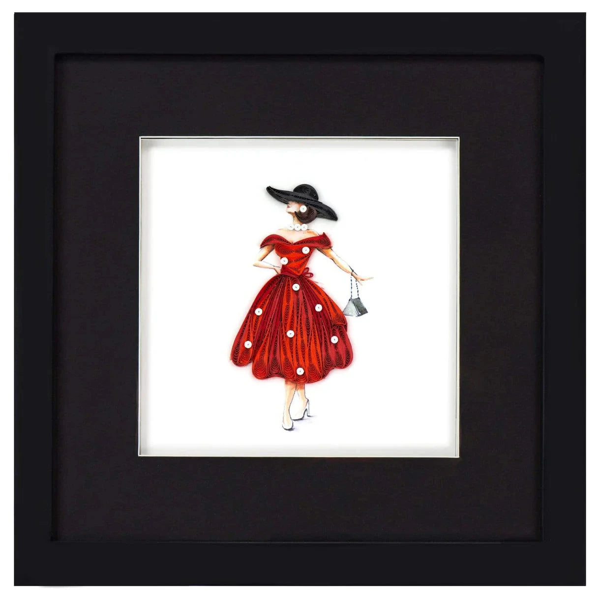 Quilling Card Shadow Bow Frame Black Happy Buddha