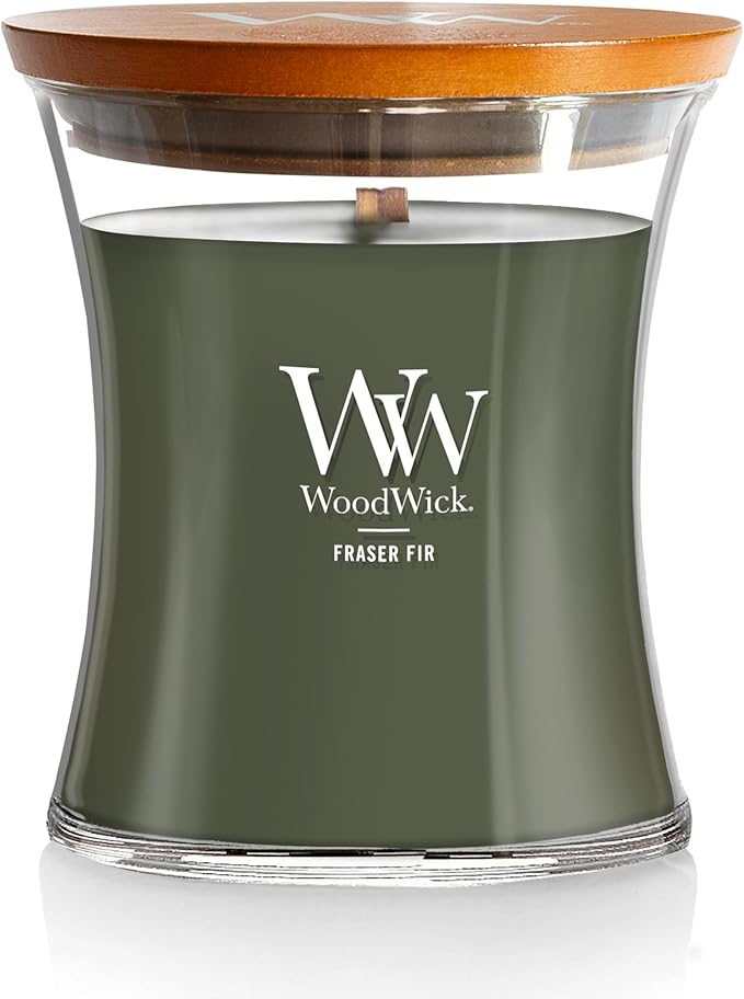 Woodwick Candle Fraser Fir 9.7oz Happy Buddha