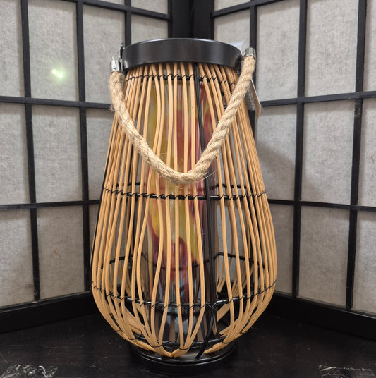 LED Wicker Solar Lantern Pear