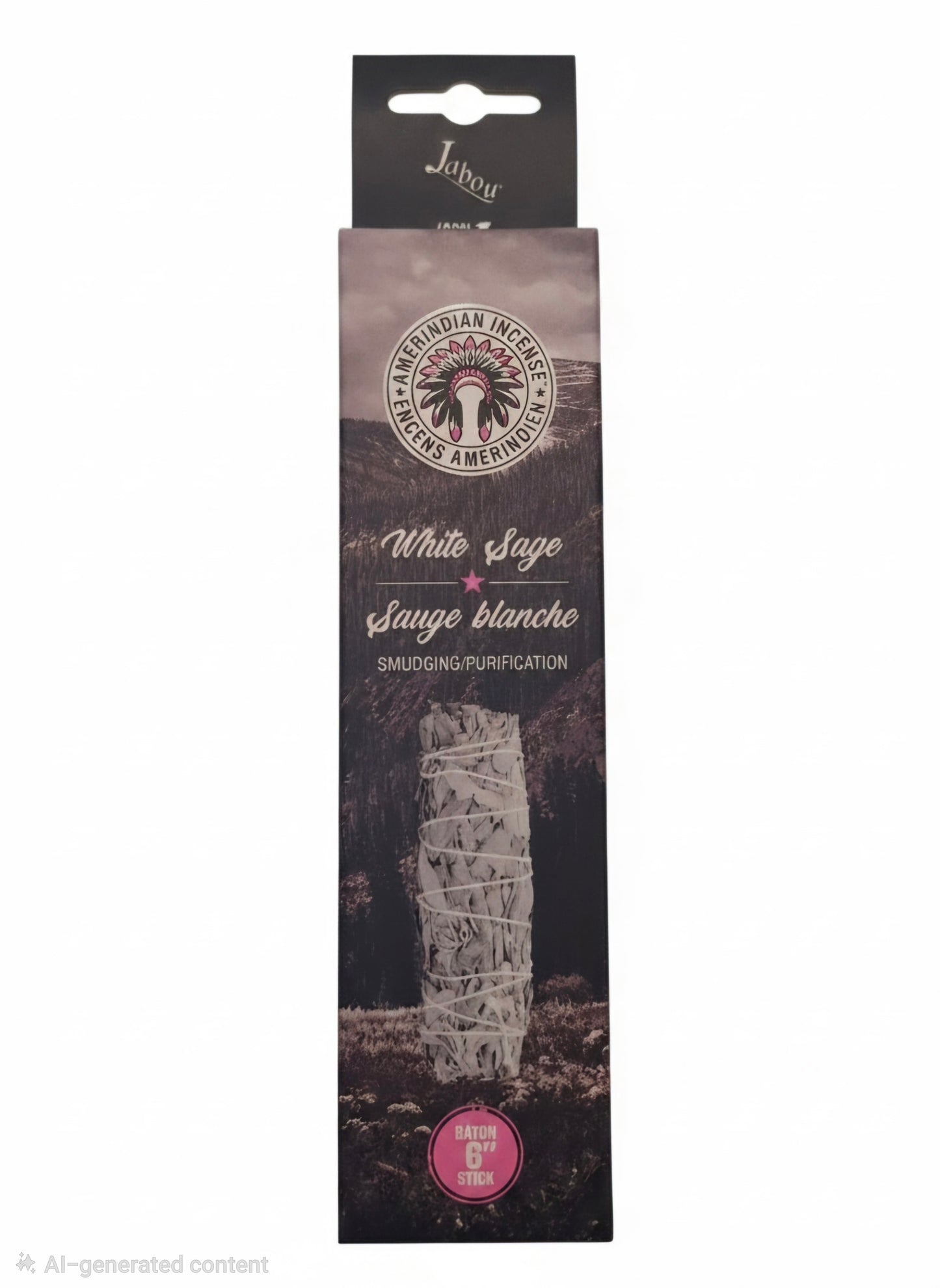 Amerindian Incense White Sage Smudge Stick 6"