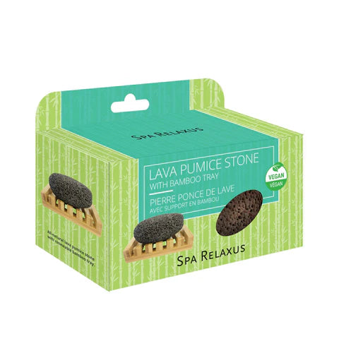 Spa Relaxus Lava Pumice Stone with Bamboo Tray
