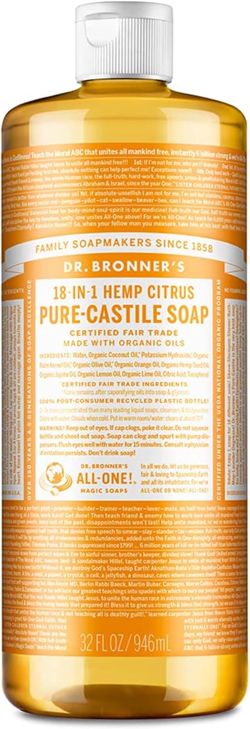 Dr Bronners Org Citrus Oil Soap 946mL