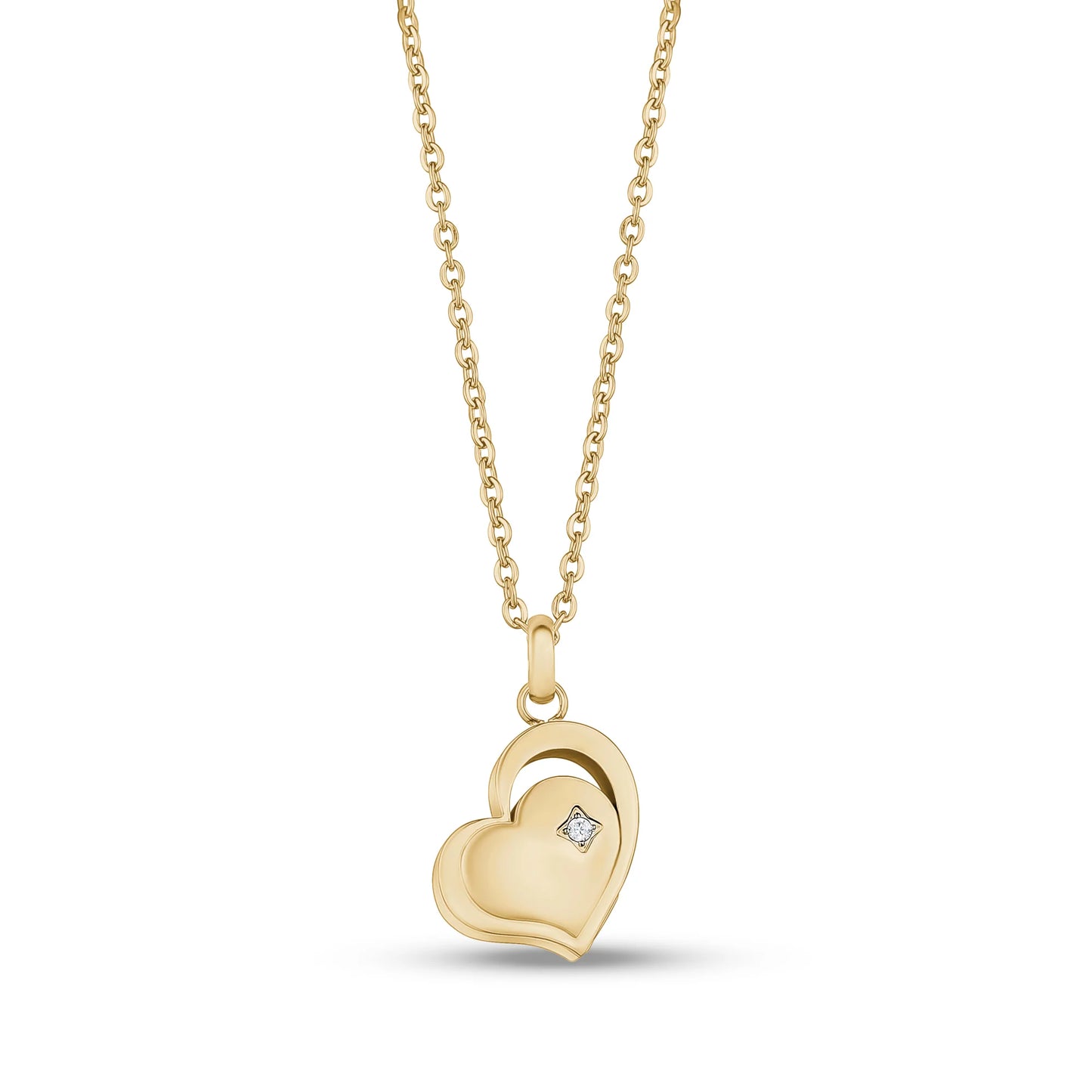 Gold Steel Heart Pendant For Ashes 18'' Chain
