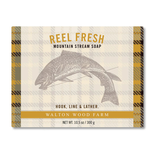 Walton Wood Farm Reel Fresh Mountain Stream  Hook, Line,& Lather Soap 300g