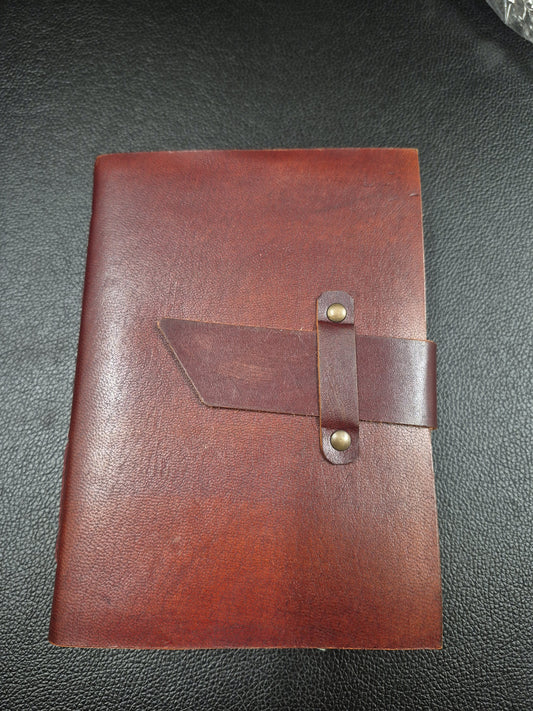 Flat Leather Journal Antique Paper