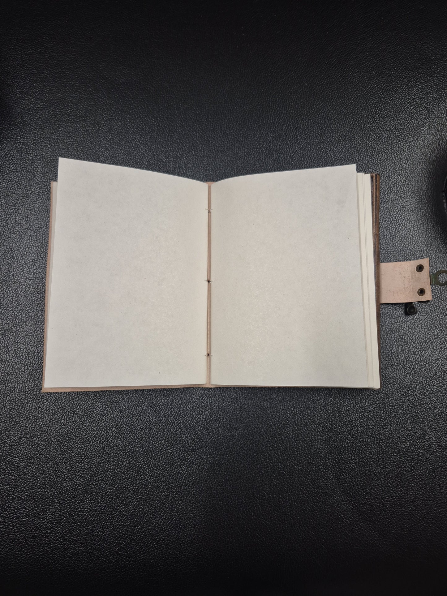 Leather Journal With Green Stone Dream catcher One Latch