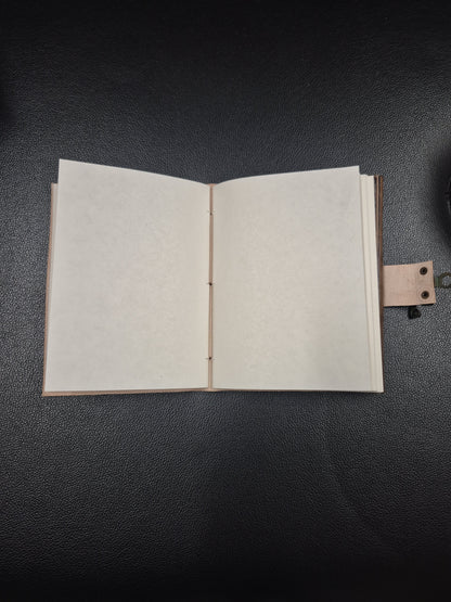 Leather Journal With Green Stone Dream catcher One Latch